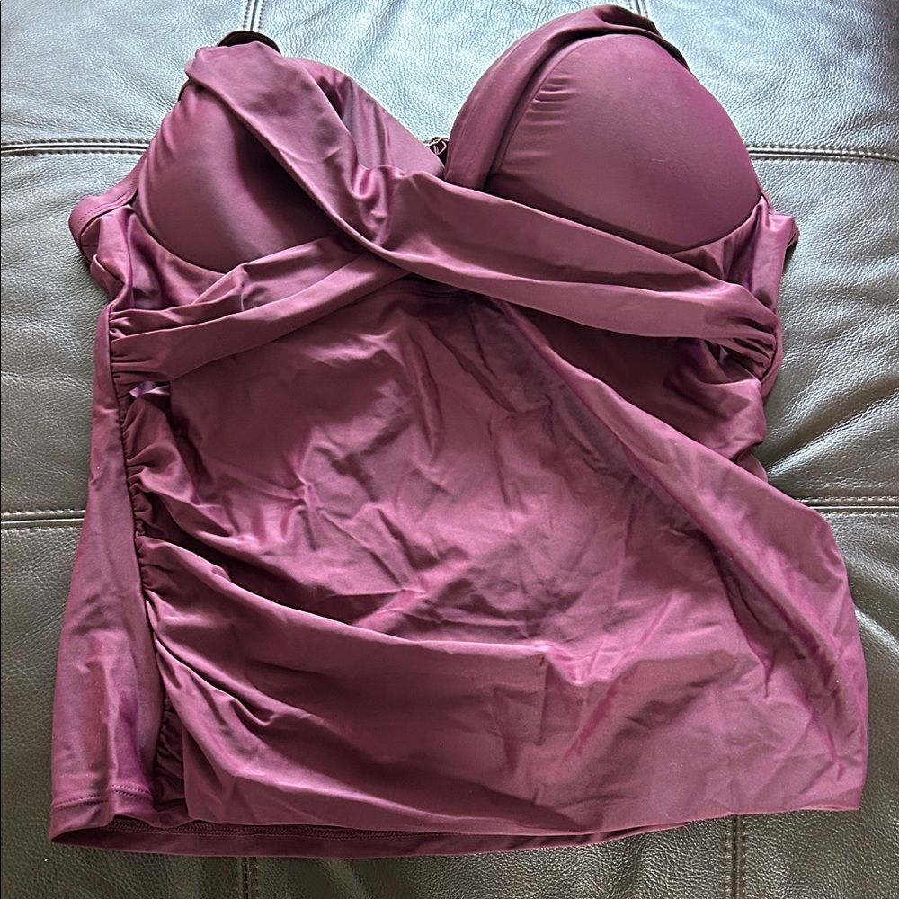 Plum Bandeau Tankini Top